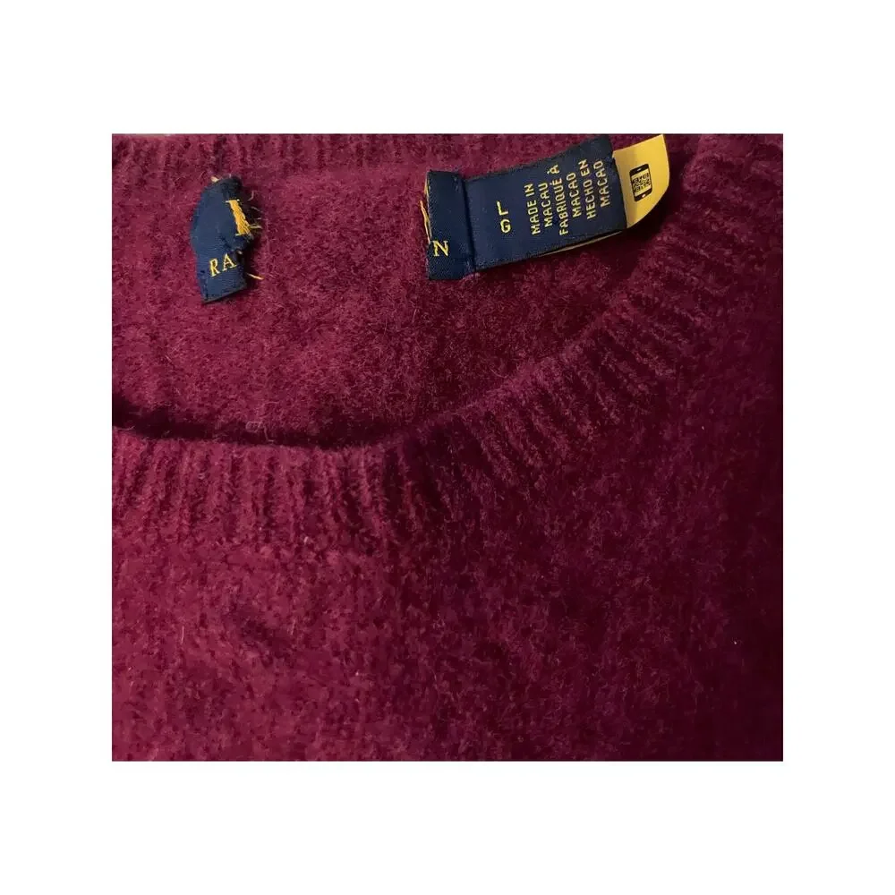 Polo Ralph Lauren Wool Teen Sweater Heavy Chunky Academia Size Large Classic